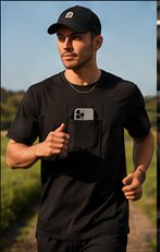 Running while recording hands free with The POV Tee